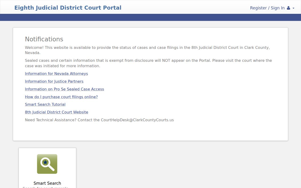 Sunrise Manor resident lookup Clark County court portal entry