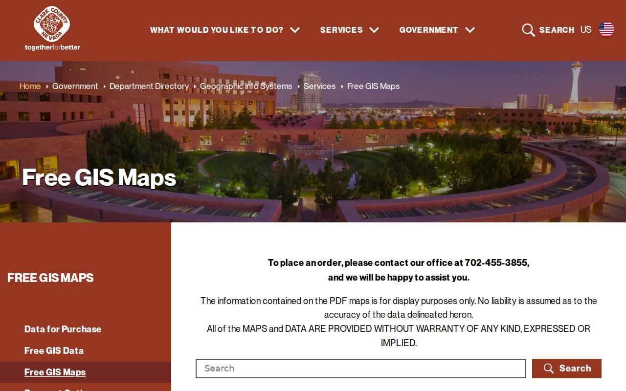 Sunrise Manor ZIP code directory official Clark County map index
